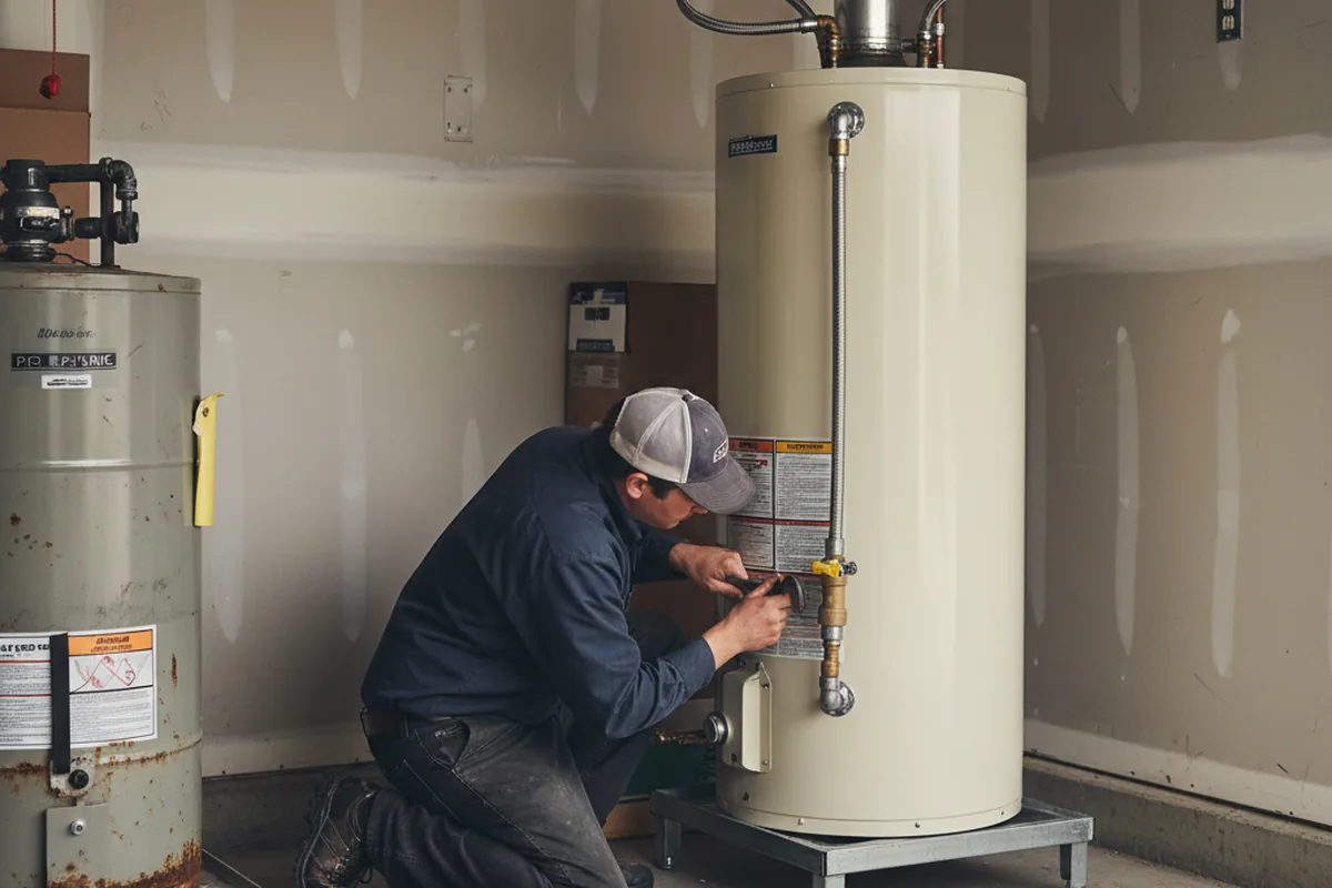Water heater and shutoff valve replacement in Faucett
